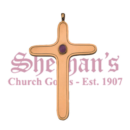 Contemporary Pectoral Cross With Amethyst Accent