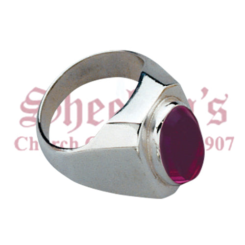 European Designed Bishop's Ring With Oval Amethyst