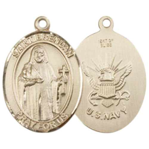 St. Brendan the Navigator - Navy Medium Pendant