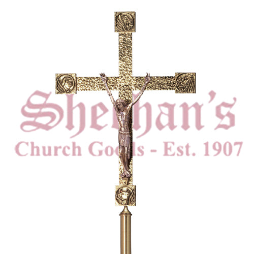 Hammered Four Evangelists Processional Crucifix