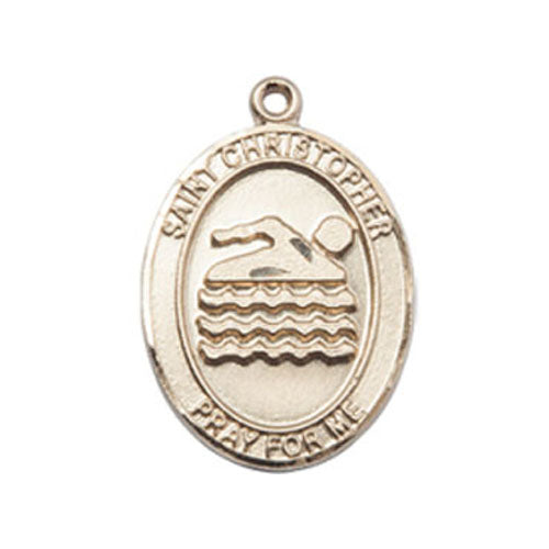 St. Christopher-Swimming Medium Pendant