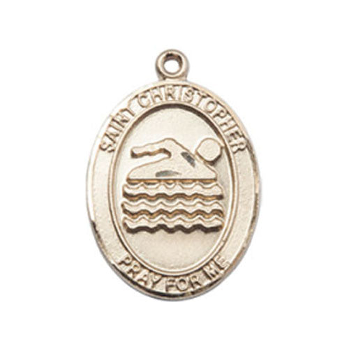 St. Christopher-Swimming Medium Pendant