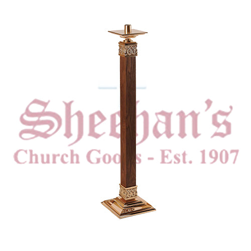Fixed - Processional Candlestick with Wood and Bronze Finish