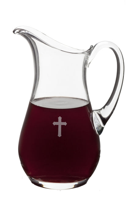 Glass Flagon with Etched Cross