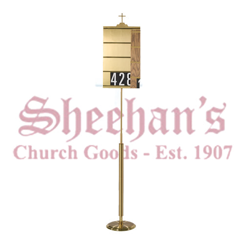Floor Stand Hymn Board with Brass Face