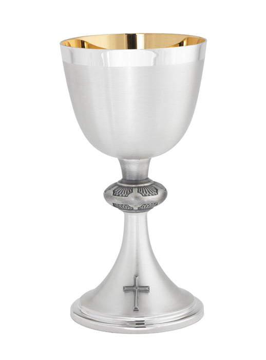 Brite-Star SIlver Anti Tarnish Chalice and Paten with Texture Node