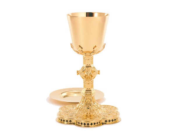 Gold Plated Gothic Ciborium with Ornamented Base