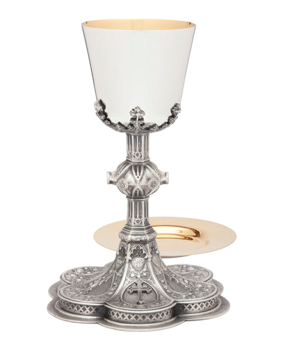 Silver Plate Chalice with Ornamented Base