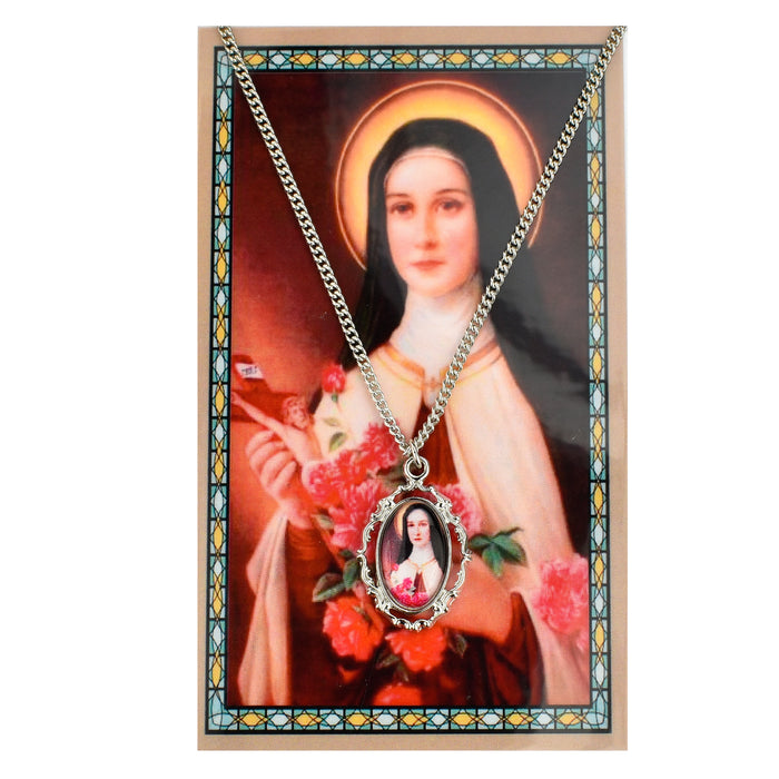 St. Terese Prayer Card and Colored Medal