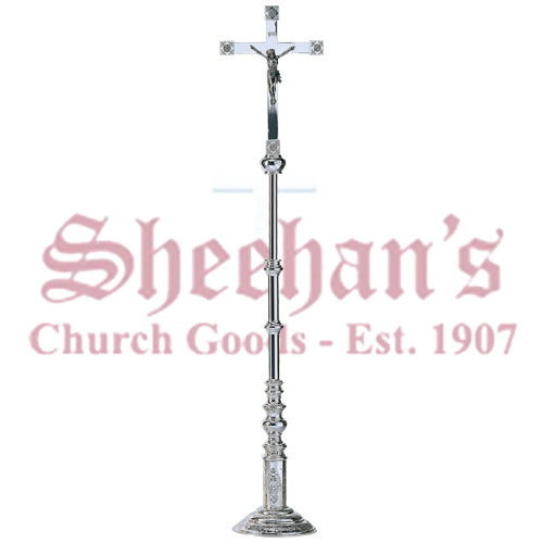 Silver Plated Brass Processional Crucifix