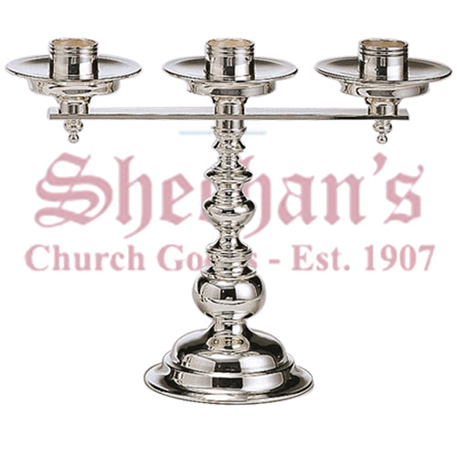 Brass or Silver Plated Three Light Candlesticks