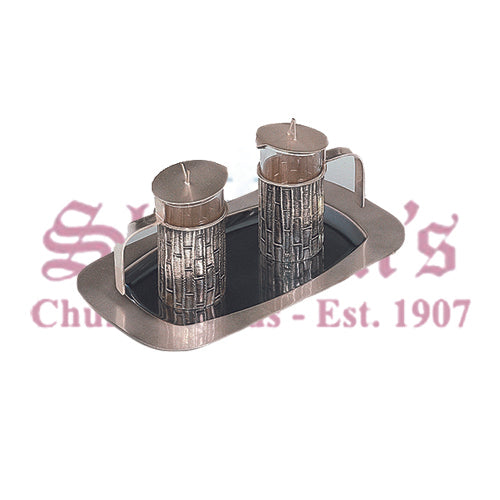 Modern Brass Silver-Plated Cruet Set