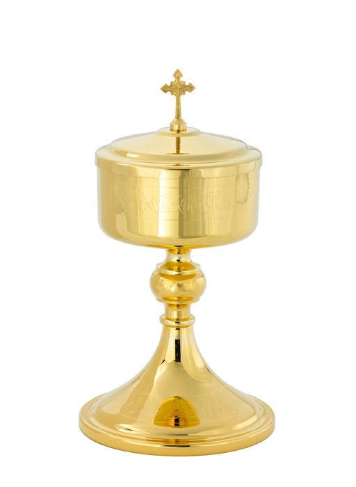 Engraved Gold Plated Chalice with Deep Well Paten
