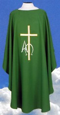 Chasuble with Cross, Alpha and Omega