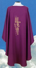 Chasuble with Cross Wheat and Alpha Omega
