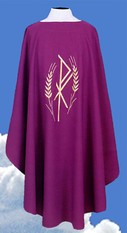 Chasuble with Chi Rho Wheat Symbol