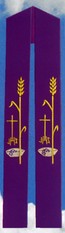 Stole with Grapes Wheat Cross IHS