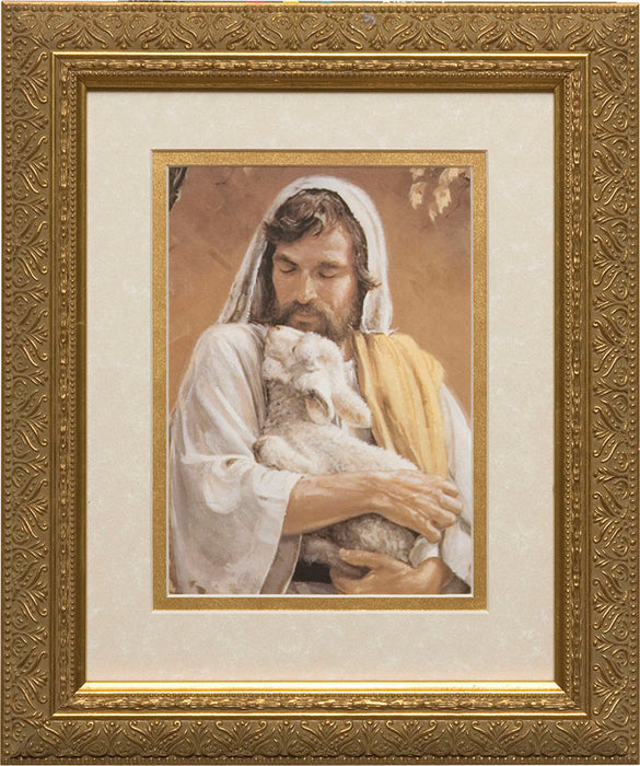 The Good Shepherd Matted - Gold Framed Art