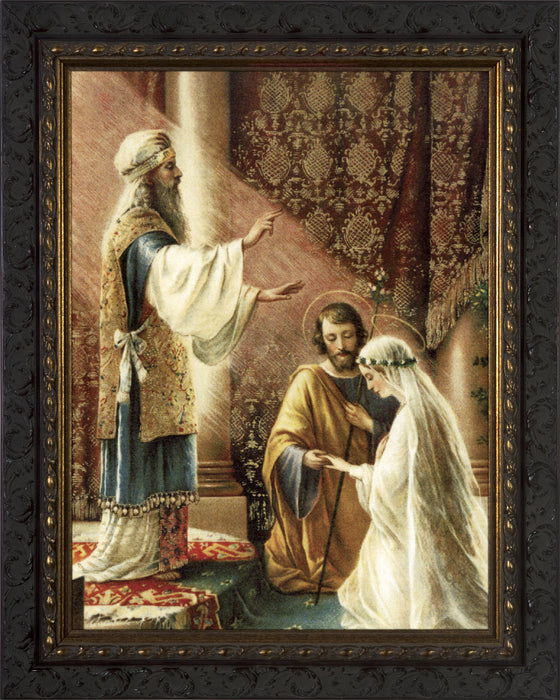 Wedding of Joseph and Mary - Ornate Dark Frame