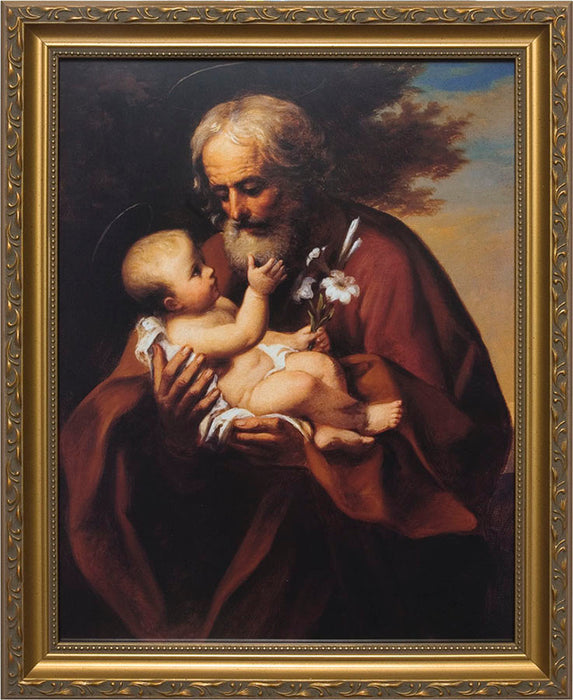 St. Joseph (Older) - Standard Gold Framed Art