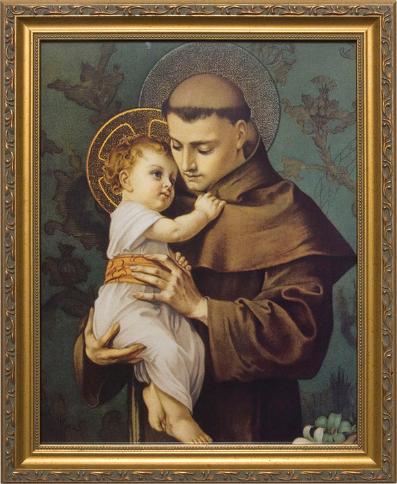 St. Anthony with Jesus - Standard Gold Framed Art