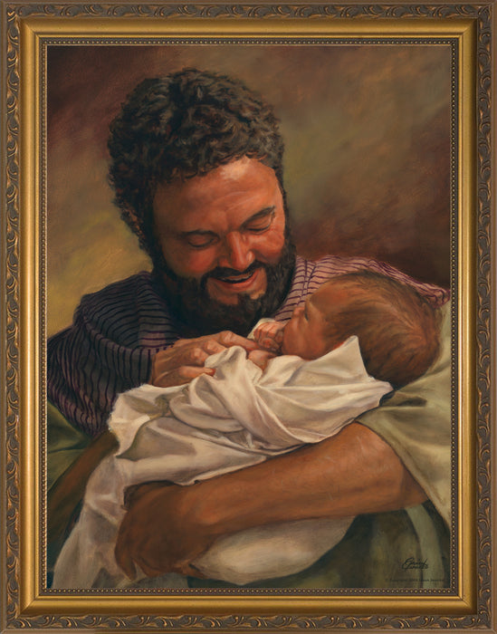 St. Joseph Holding Jesus By Jason Jenicke Framed Art