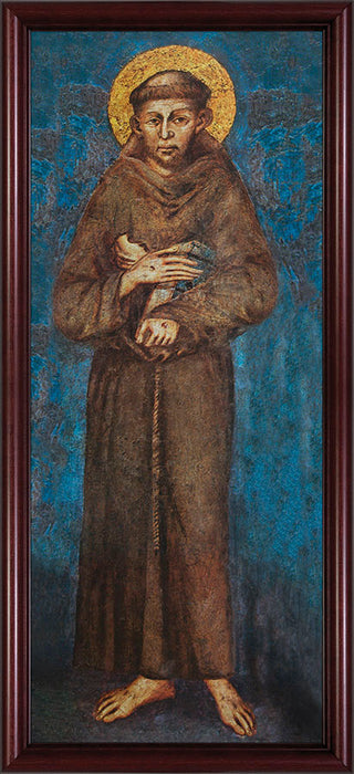 St. Francis Full Length Canvas - Cherry Framed Art