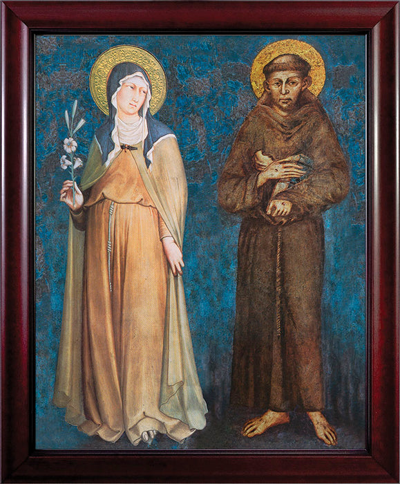 Sts. Francis and Clare Full Length Canvas - Cherry Framed Art