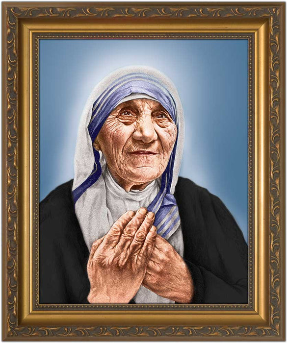 St. Teresa of Calcutta Canonization Portrait Canvas- Gold Framed Art