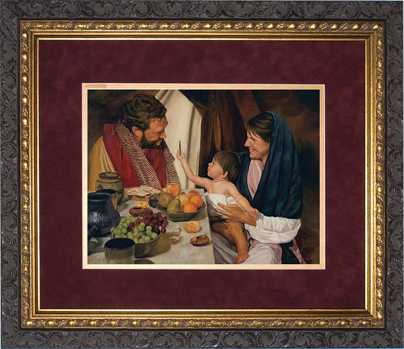 The Holy Family by Jason Jenicke Matted - Ornate Dark Framed Art