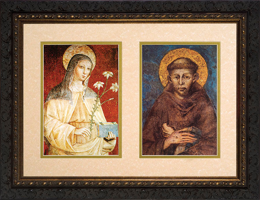Sts. Francis and Clare Matted Framed Art