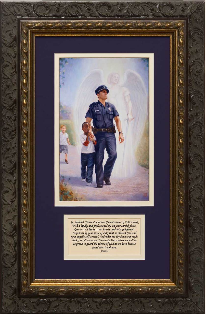 The Protector: Police Guardian Angel Matted with St. Michael Prayer ...