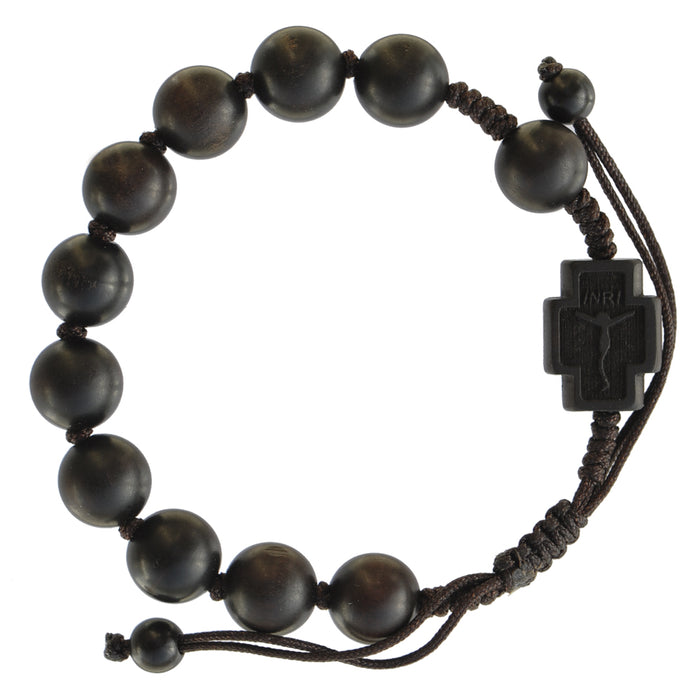 10mm Adjustable Jujube Wood Rosary Bracelet