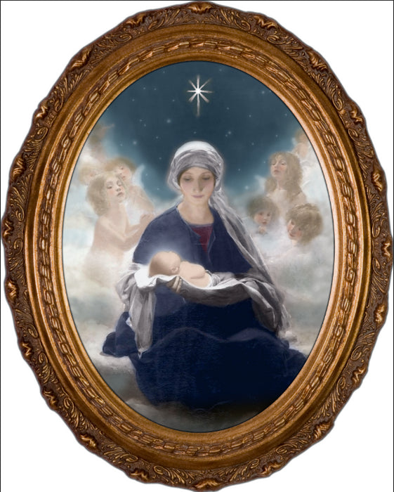 Star of Bethlehem by Bruno Piglhein Oval Framed Canvas