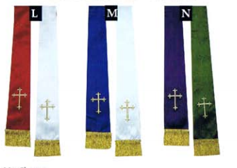 Reversible Satin Stole with Latin Cross